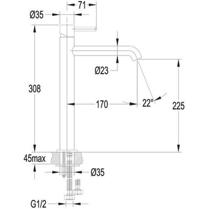 Смеситель для умывальника высокий OMNIRES Y Y1212BLGL (черный BLH/золото)   Смеситель для умывальника высокий OMNIRES Y Y1212BLGL (черный BLH/золото)