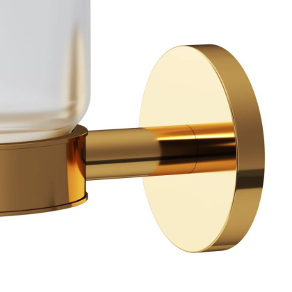 Стеклянный стакан с настенным держателем, золото A85A34399