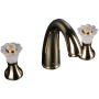 Смеситель для раковины на 3 отверстия, Camelia золото_Комплект
