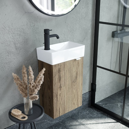 Тумба подвесная SANCOS Mini 355х205х500, с распашной дверцей, внутри 1 полка, дуб чарльстон , арт.MN35ECHL Тумба подвесная SANCOS Mini 355х205х500, с распашной дверцей, внутри 1 полка, дуб чарльстон , арт.MN35ECHL