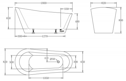 Акриловая ванна без перелива BELBAGNO BB63-1800-W0, 1800х870х850 Акриловая ванна без перелива BELBAGNO BB63-1800-W0, 1800х870х850
