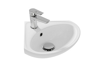 Подвесная, угловая раковина Sigma с отверстием под смеситель, размером 30 см.