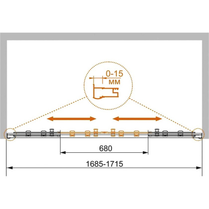 PRATICO-BF-2-170-C-Cr Душевая дверь