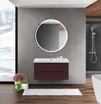 Тумба с раковиной подвесная BelBagno MARINO-CER 90 Rovere Grigio, раковина белая Тумба с раковиной подвесная BelBagno MARINO-CER 90 Rovere Grigio, раковина белая