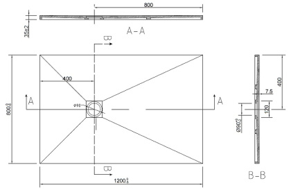 Поддон для душа из искусственного камня VST-2SR8012W, 1200*800*35, белый матовый Поддон для душа из искусственного камня VST-2SR8012W, 1200*800*35, белый матовый