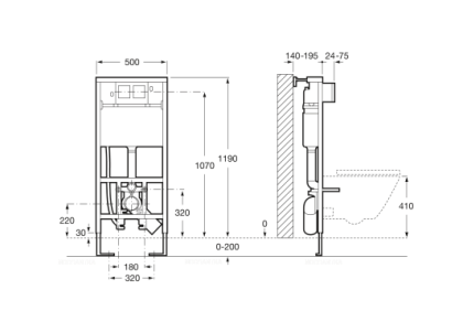Инсталляция для электронного подвесного унитаза-биде Roca In-Wall 890090800 Инсталляция для электронного подвесного унитаза-биде Roca In-Wall 890090800