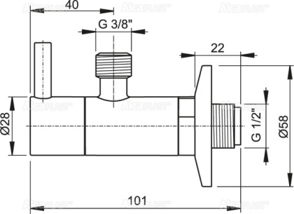 Угловой вентиль с фильтром 1/2"×3/8", круглый Угловой вентиль с фильтром 1/2"×3/8", круглый
