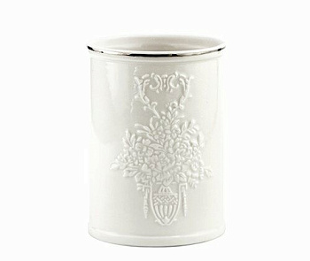 Стакан для зубных щеток Rossel, 7,4х10,2х7,4 см, белый, K-5728