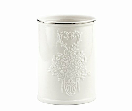 Стакан для зубных щеток Rossel, 7,4х10,2х7,4 см, белый, K-5728