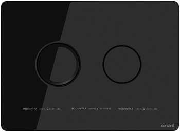 Кнопка ACCENTO CIRCLE пневматическая черная глянцевая стекло