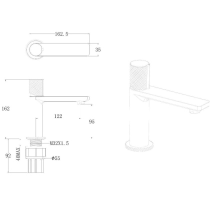 Смеситель для раковины Allen Brau Liberty 5.33001-31 черный матовый