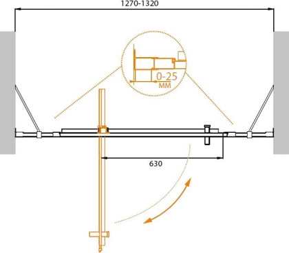 MOLVENO-BA-12-70+40-C-Cr-IV Душевая дверь MOLVENO-BA-12-70+40-C-Cr-IV Душевая дверь