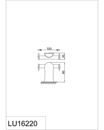 Крючок двойной RUSH Luson, 3х10х9 см, хром, LU16220