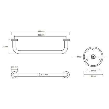 Поручень прямой 355 мм