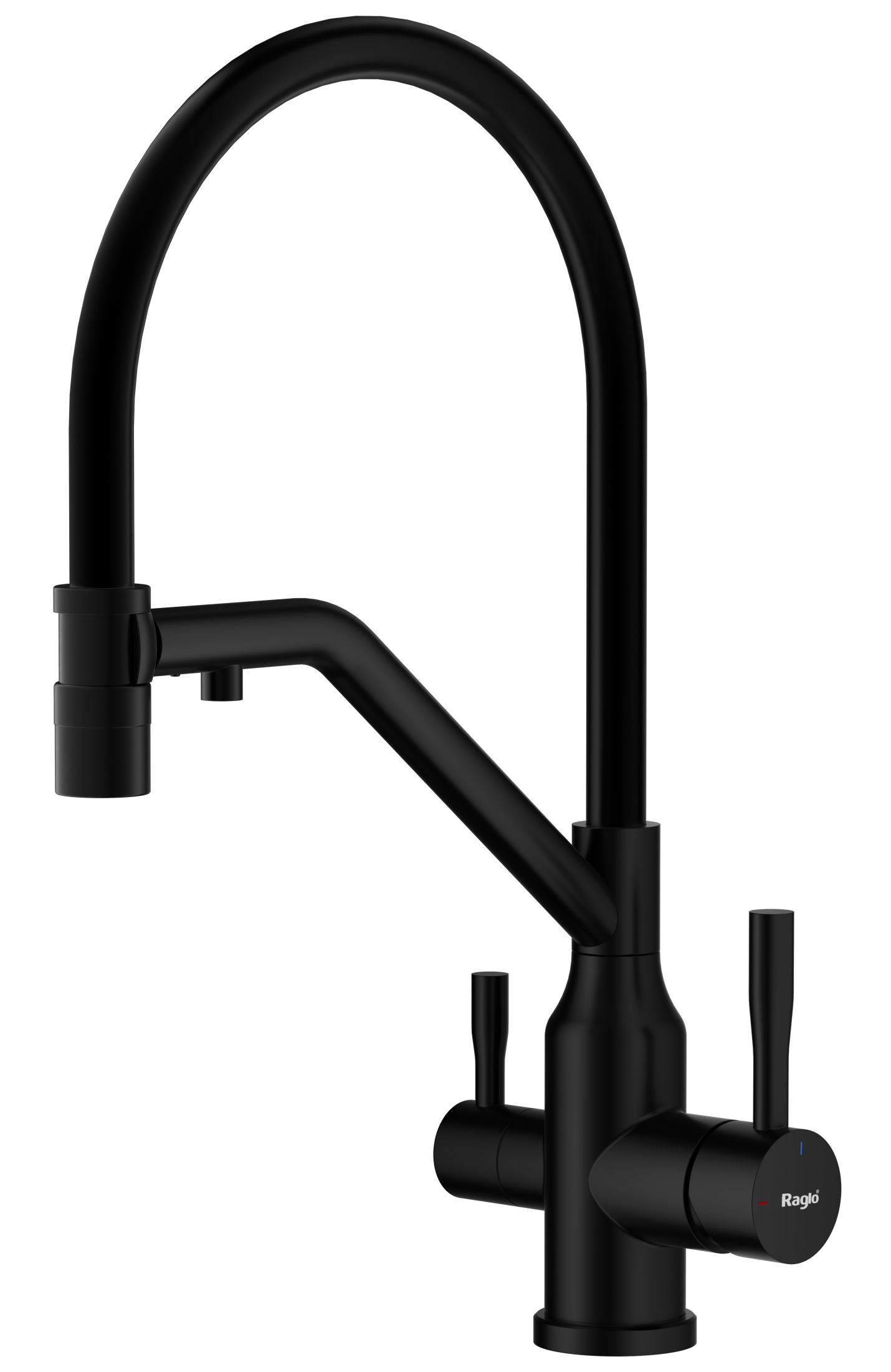 Смеситель Raglo для кухни со съемным гибким изливом, с магнитным фиксатором излива, с подключением фильтра питьевой воды R81.62.06