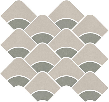 Декор Таделакт наборный бежевый светлый, зелёный матовый обрезной 30x28x0,9