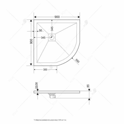 Душевой поддон RGW ST/R-0099W 90 x 90 см, четверть круга, из искусственного камня, белый, 16153099-01 Душевой поддон RGW ST/R-0099W 90 x 90 см, четверть круга, из искусственного камня, белый, 16153099-01