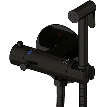 Гигиенический душ с термостатом Rose R915H, черный