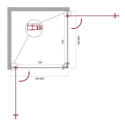Душевой уголок BelBagno ETNA-A-2-70-C-Cr Душевой уголок BelBagno ETNA-A-2-70-C-Cr