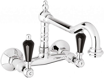 DIAMOND-LLP-02-Sw Кухонный смеситель настенного монтажа, бронза, ручки Swarovski