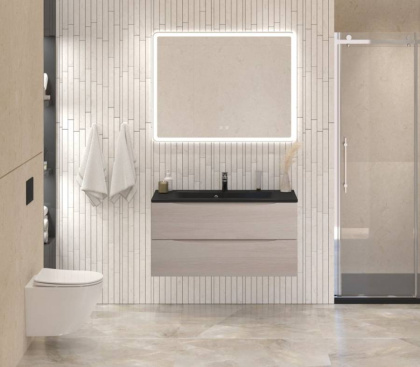 Тумба с раковиной подвесная BelBagno MARINO 100 Rovere Moro, раковина белая Тумба с раковиной подвесная BelBagno MARINO 100 Rovere Moro, раковина белая