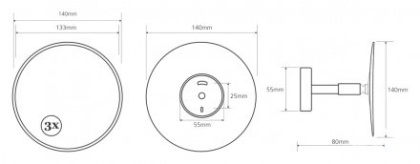 Косметическое зеркало без подсветки 140x80 Косметическое зеркало без подсветки 140x80