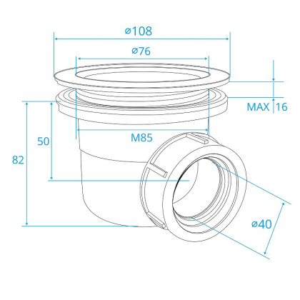Сифон для душевого поддона RGW S-10 182411010-01 Хром
