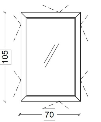 Зеркало Dolce Глянцевый Графит 105x70см 567-GR Boheme