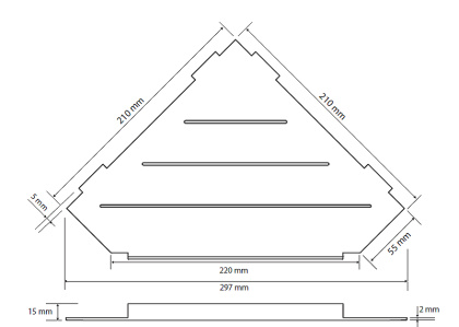 Душевая полка Bemeta Cytro 101302455 угловая, Хром матовый