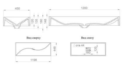 Раковина Salini Sonata 119.5х45 1401201M Solix