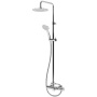 LEAF-CVDA-30-01 Душевая стойка телескопическая с изливом с верхним и ручным душем, верхний душ диаметр 300 мм АБС пластик, исполнение хром