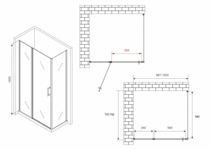 Душевой уголок ABBER Sonnenstrand AG04100S-S75 Душевой уголок ABBER Sonnenstrand AG04100S-S75