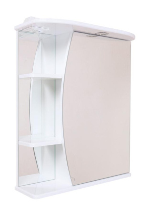 Шкаф-зеркало Onika Луна 60 белый, правый, с подсветкой