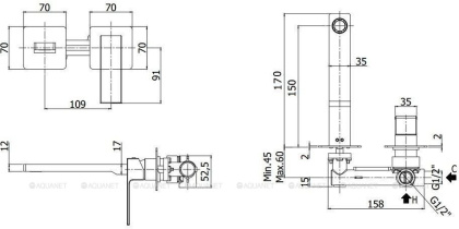 Смеситель для раковины Paffoni Elle EL104CR70 (с внутренней частью)