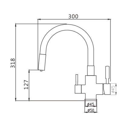 Смеситель для кухни латунь, сатинS568B