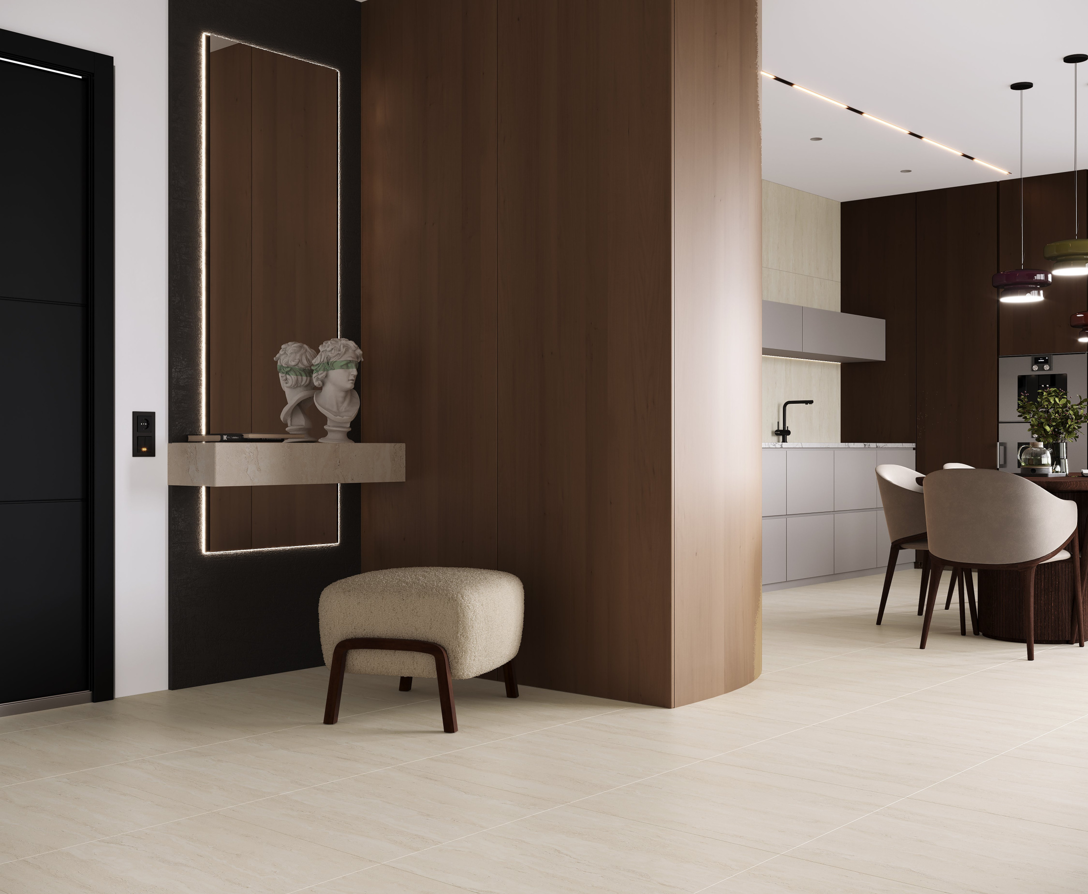 Quasar Керамогранит кремовый 60x60 Сатинированный Карвинг