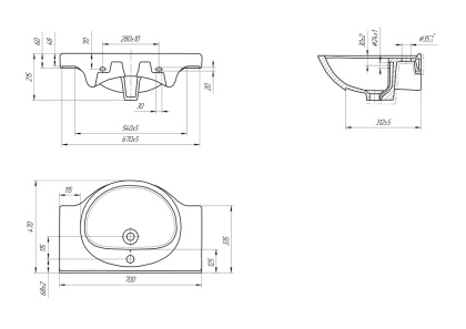 Раковина ERICA 70