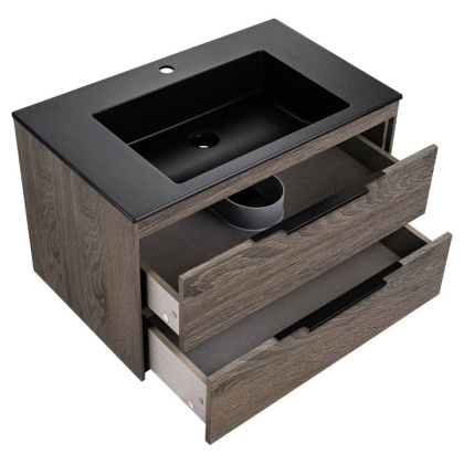 База под раковину Chiara 2D 800 подвесная, 2 выкатных ящика soft-close, R.Oak