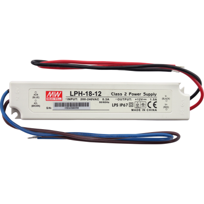 Блок питания 230V AC/12V DC/18W, IP67 Блок питания 230V AC/12V DC/18W, IP67