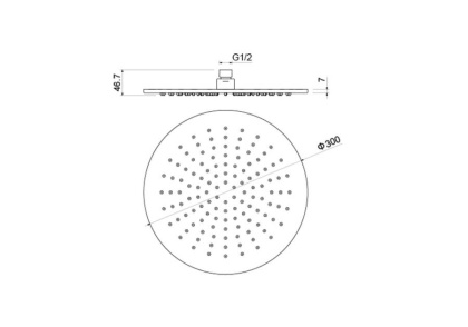 Круглый верхний душ  300*7 мм AQUATEK AQ2079CR 