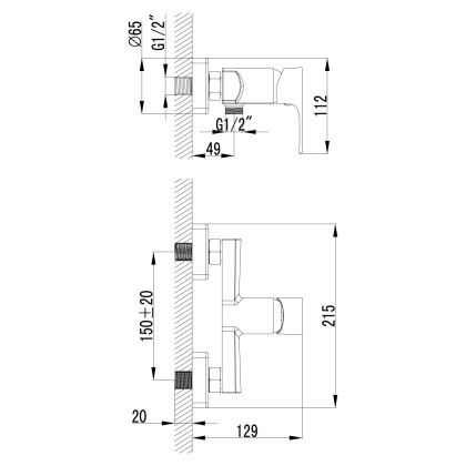 Смеситель Lemark Plus Factor LM1603C для душа Смеситель Lemark Plus Factor LM1603C для душа