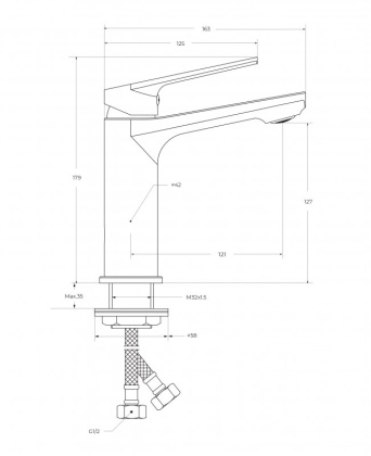 COMFORT-LS-01-W0 Смеситель для раковины однорычажный, без донного клапана, хром