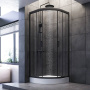 W90G-401-080BT Душевое ограждение Gem 1/4 Rond 80x80 стекло прозрачное, профиль Черный матовый, без