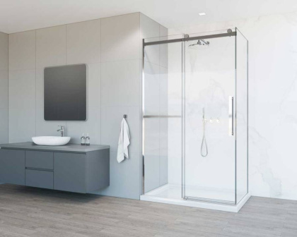 Душевой уголок Como Soft VSR-1CS8011CL, 1100*800, хром, стекло прозрачное