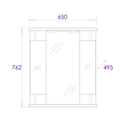 Шкаф-зеркало Onika Валерия 65 белый, правый, с подсветкой