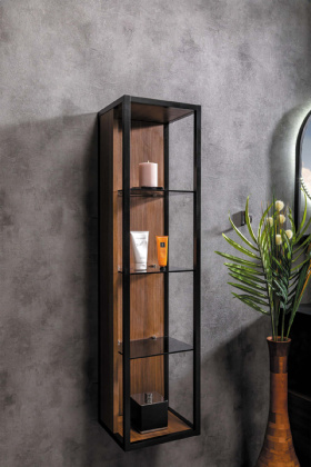 Пенал LOFT высокий dark wood, полки стекло 896-D Boheme Пенал LOFT высокий dark wood, полки стекло 896-D Boheme