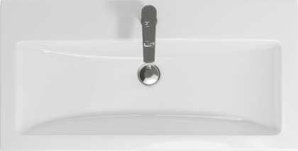 Прямоугольная мебельная раковина COMO с отверстием под смеситель, размером 90 см.