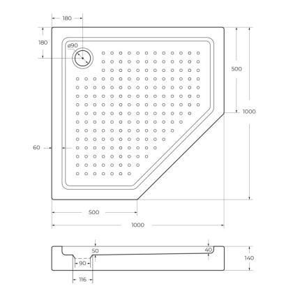 Акриловый поддон CEZARES TRAY-A-P-100-15-W Акриловый поддон CEZARES TRAY-A-P-100-15-W