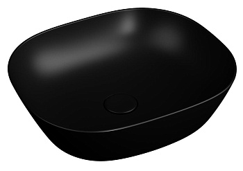 Plural Квадратная раковина-чаша низкая, 45 cm, Матовый Черный