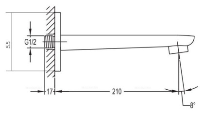 TESORO-F-TVI-01 Излив для ванны TESORO-F-TVI-01 Излив для ванны